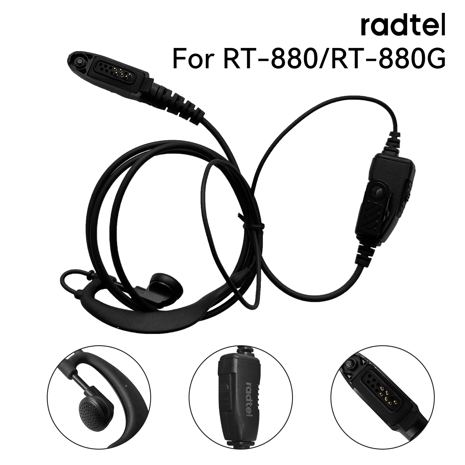 Oortelefoon Oortelefoon Headset voor Radtel RT-880 UV-98 plus Two Way Radio Walkie Talkie met PTT Mic