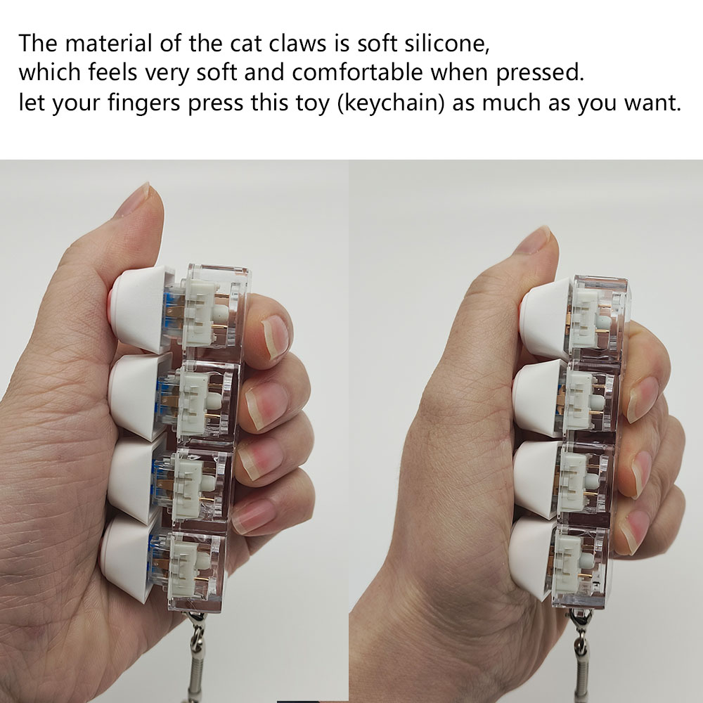 Siliconen zachte kat klauwen sleutelhanger sleutelhanger hanger mobiele telefoon rugzak hanger desktop accessoires decompressie pers gereedschap
