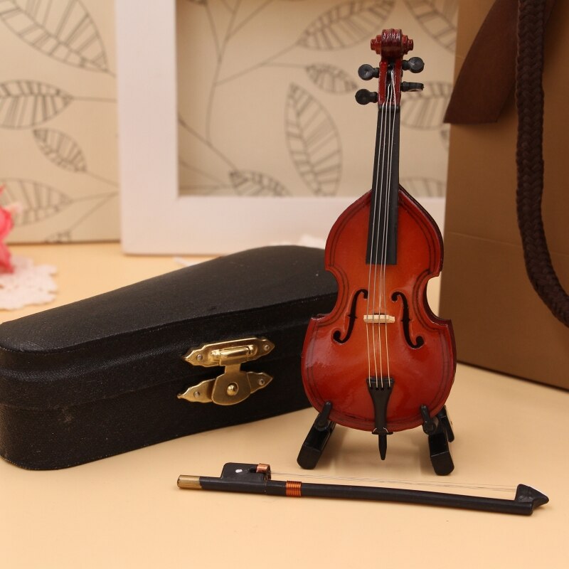 L9BD Miniature Bass Guitar Instrument Model, Exquisite Mini Guitar with Stand &amp; Case Ornaments Home Display Decor Lovers