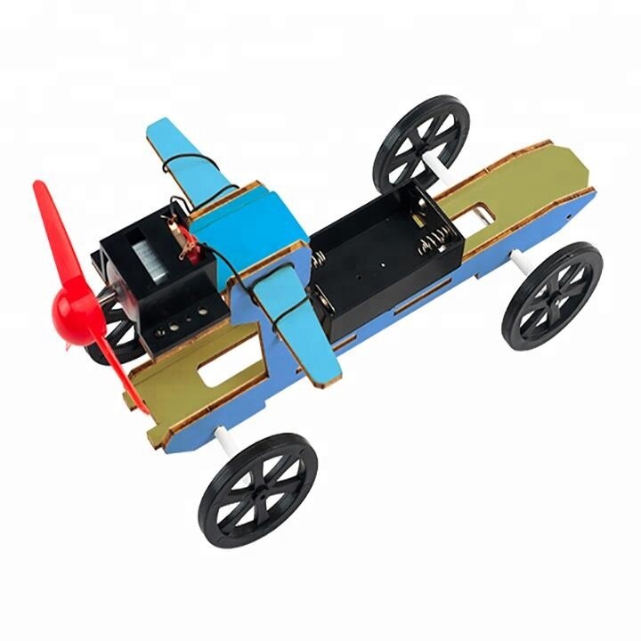 Diy energia eólica carro ciência brinquedos educativos para crianças