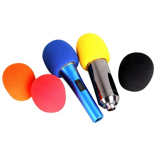 Herbruikbare Verdikking Microfoon Spons Deksel Foam Bal Type Mic Voorruit 5 Kleuren Ktv Dj Winddicht Wasbaar Mic Mouw