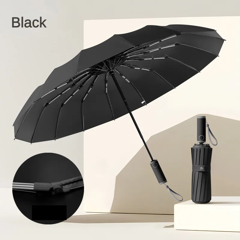 Paraguas automático grande súper fuerte para hombres y mujeres, plegable de 16K 112 huesos, paraguas especiales de lluvia Anti-UV impermeables a prueba de viento: Multicolor