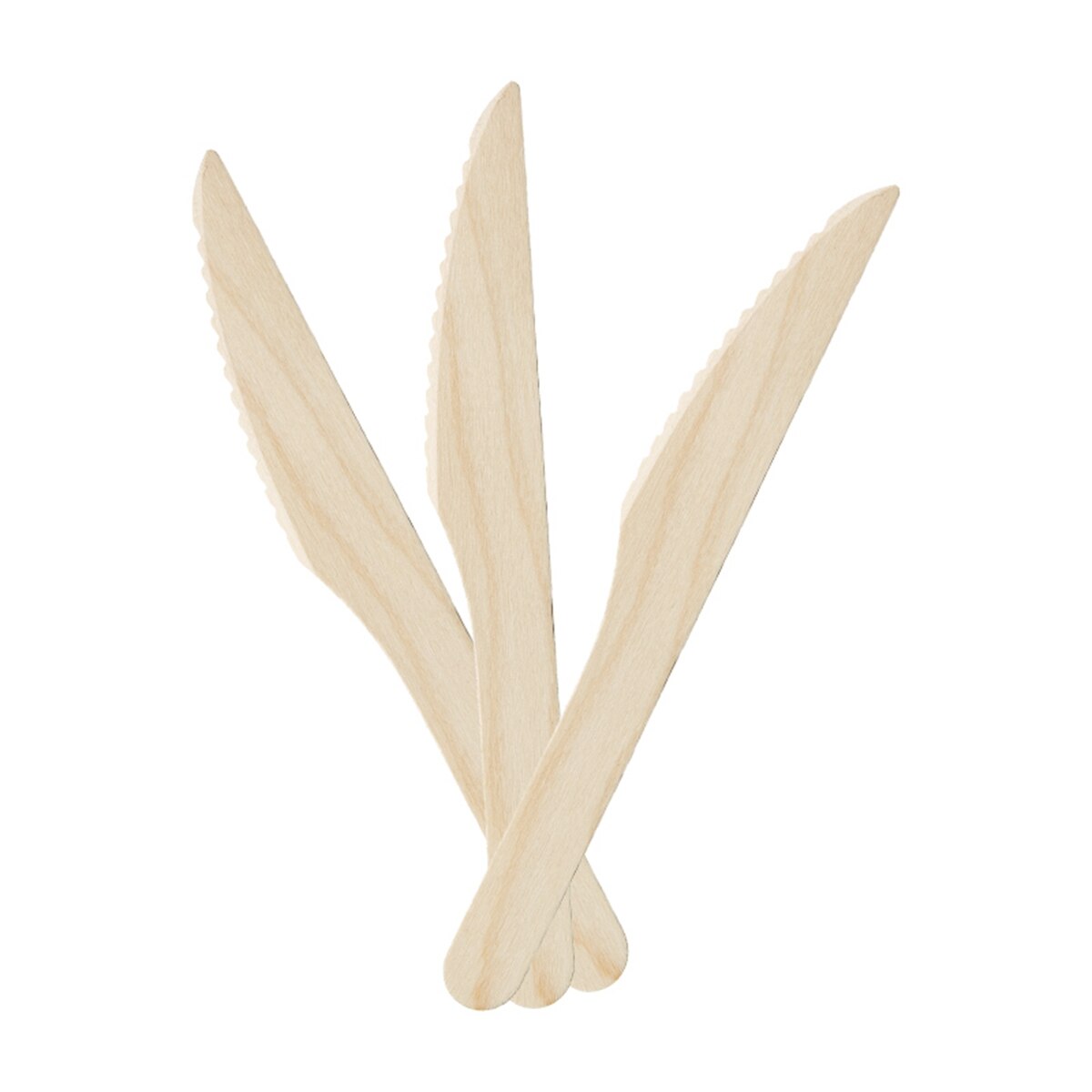 100 Pcs Disposable Wooden Cutlery Biodegradable - Knives Forks Spoons Camping BBQ Party Tableware Kitchen Utensils: Knives