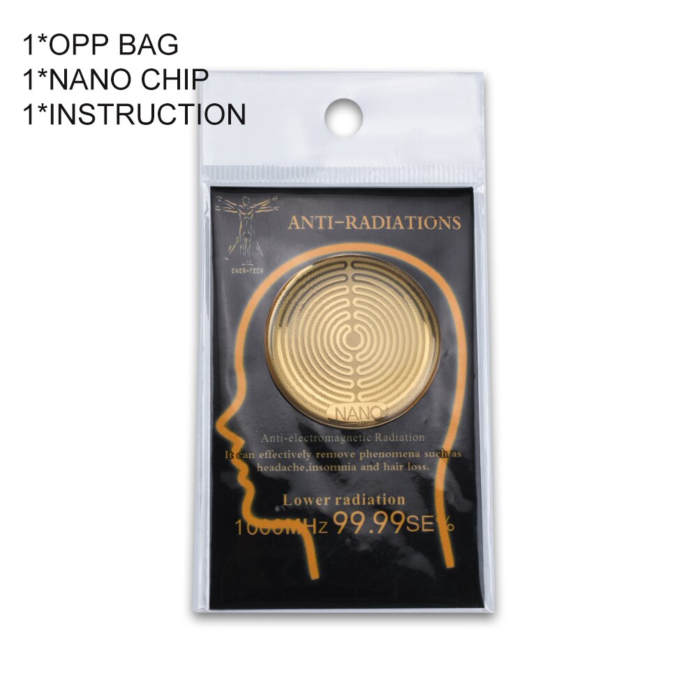 5 Stks/partij Krachtige Energie Ronde Gouden Sticker Hoge Negatieve Ionen Anti Straling Tegen Emf Scalaire Shield: Opp bag