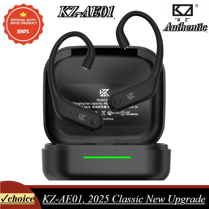 KZ AE01 sem fio de alta definição Bluetooth 5.4 gancho de orelha 0,75 mm / 0,78 mm fones de ouvido podem usar gancho de orelha para jogos HIFI