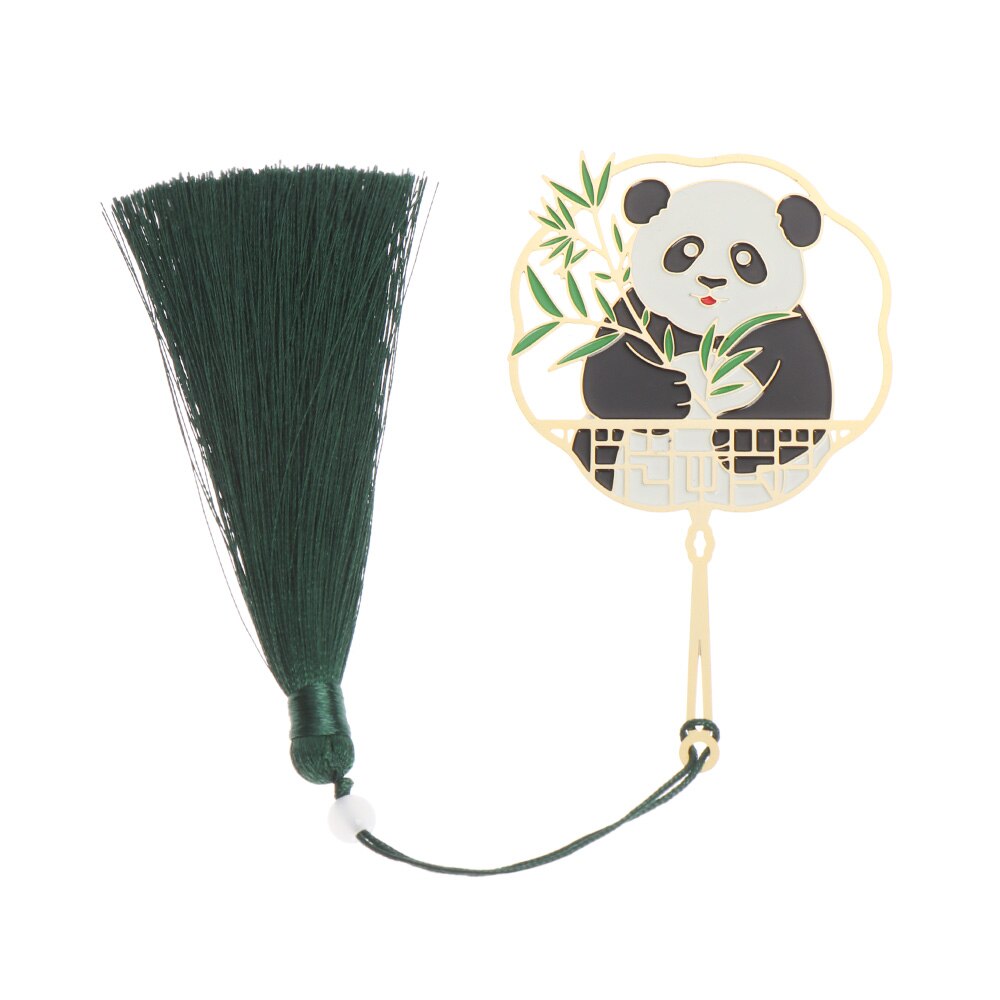 Chinese Style calligraphy and painting Bookmark Group Fan Book Clip Pagination Mark Metal Tassel Stationery School Office Supply: 15