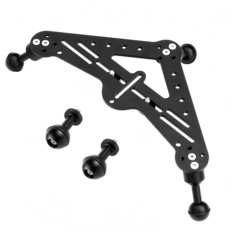 Upgrade Diving Tray Video Triangular Stabilizer Gimbal Tray Rig Bracket Mount for Underwater Light Stand DSLR Camera Tripod Base