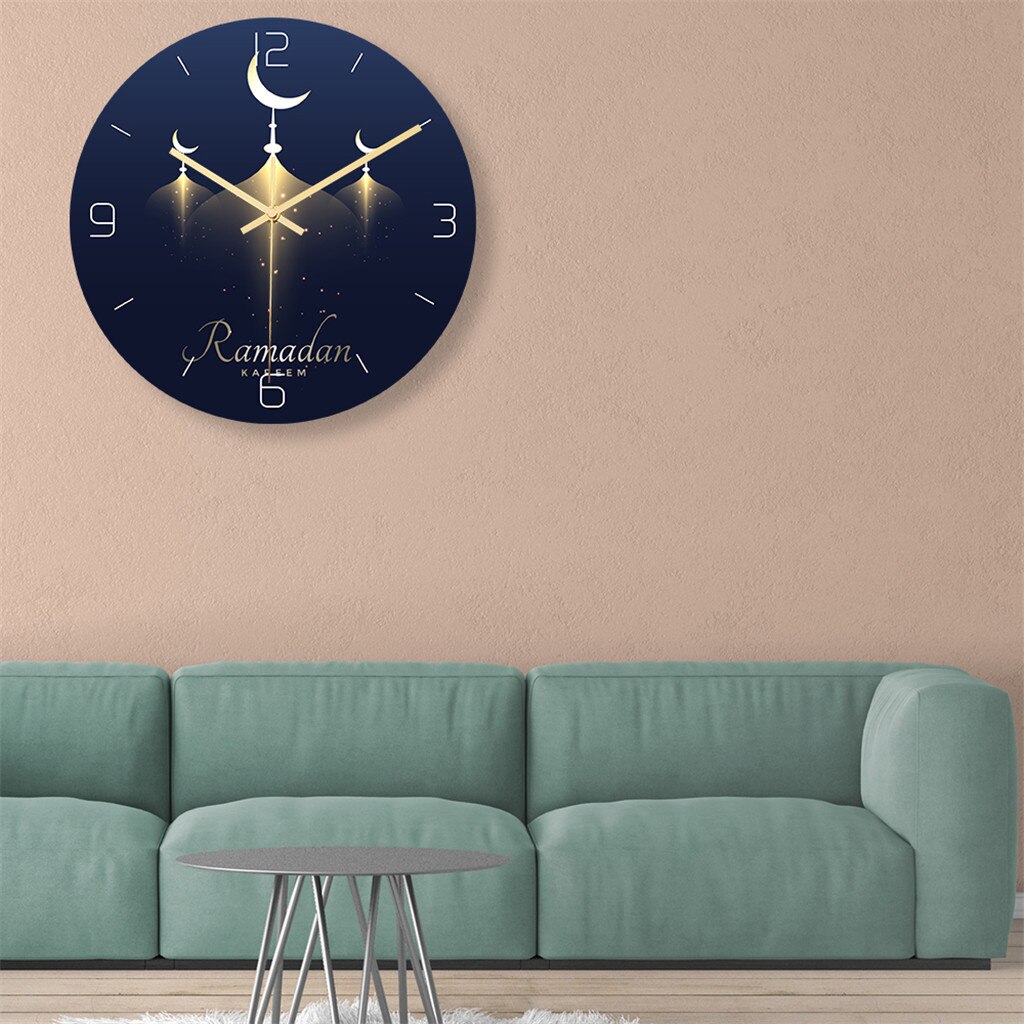 Frameless 3D Wall Clock Decal Sticker Muslim Ramadan Mubarak Home Decor Wall Clock Posters Wallpaper Islamic Wall Clock