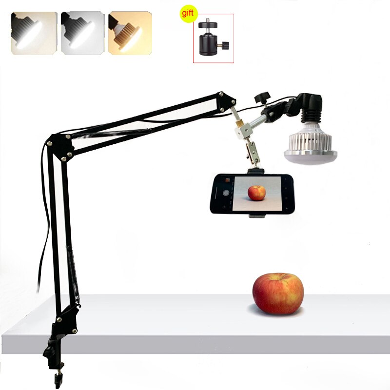 Live Fotografie Foto Studio 85W Led Licht Invullen Suspension Arm Beugel Stand Kits Voor Desktop Telefoon Video Live Schieten vul L: Options 5