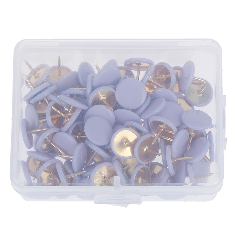 100Pcs Round Push Pins Notice Board Map Thumb Tacks Point Bulletin Drawing: Purple