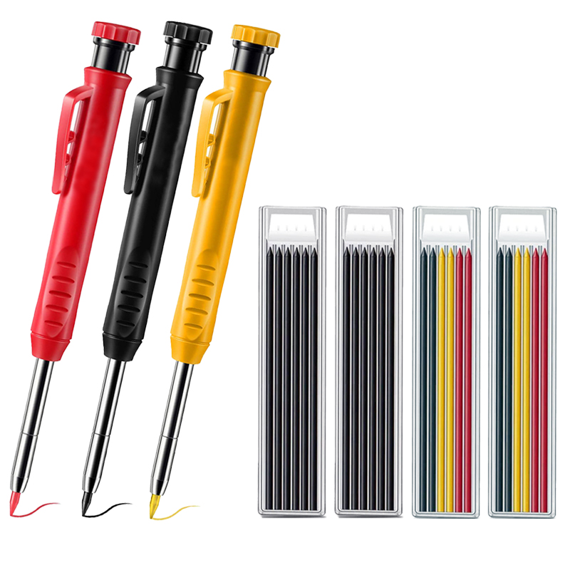 Solide timmermanspotloodset Houtbewerkingsgereedschap Vulpotloodset Constructie Timmerman Marker Multi-box Navulstiften Kraspen: Blauw
