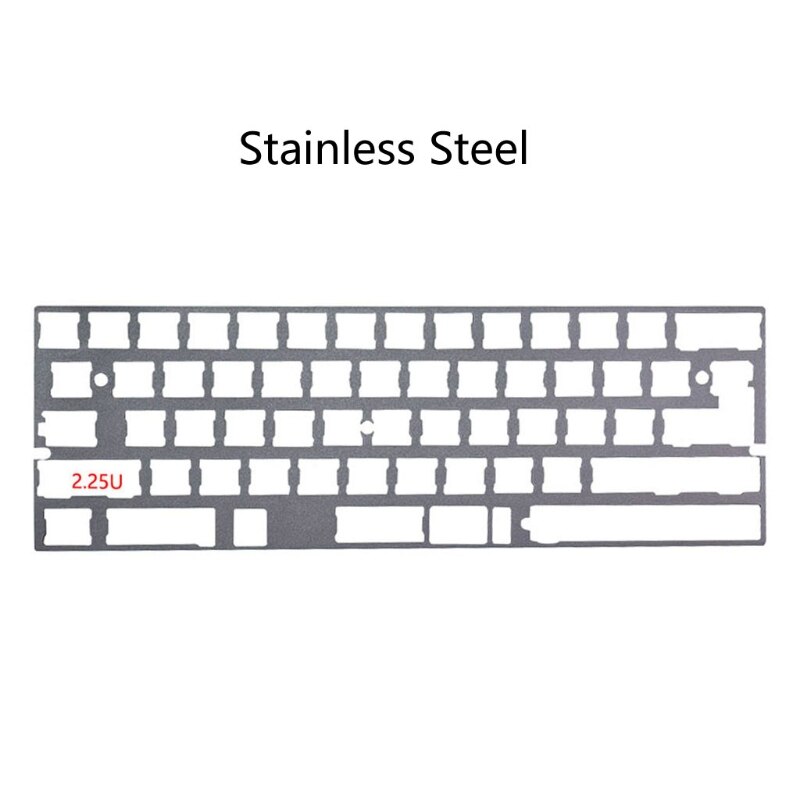 2.25U Left Shift Aluminum Alloy Plate 60% DZ60 Plate for DIY Mechanical Keyboard Stainless Steel Plate GH60: GY
