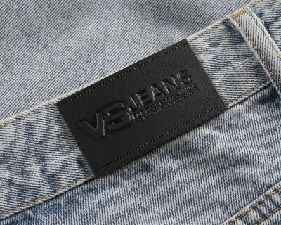 Jeans-Etikett in Lagerbier/PU/karte Stichworte Universal- Jeans leder Patch etiketten gute leder Etikett für Jeans 100 teile/los: Gold