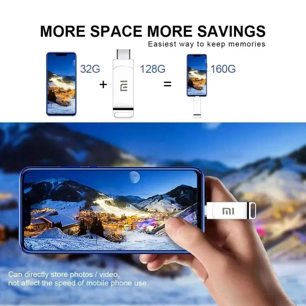 Xiaomi 16TB Flash Drive USB 3.0 Super High Speed Transfer Metal Mini U Disk Pen Drive Type C Memory Waterproof Disk SSD U Drive