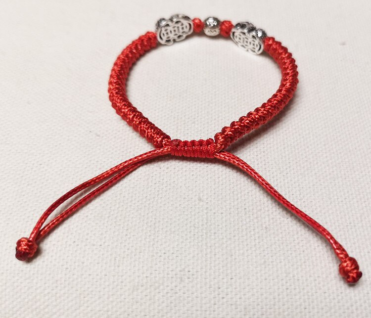 100% 925 Zilveren Mini Bixie Armband Gevlochten Tibetaanse Zes Woorden Kralen Armband Fengshui Lucky Bixie Armband