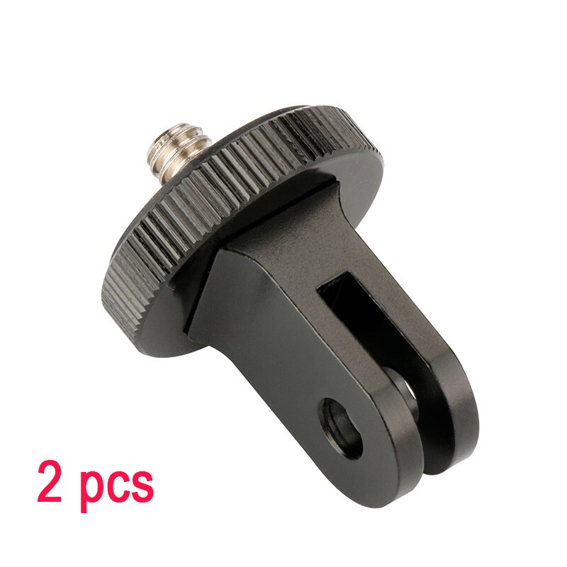 Adaptador de montaje para trípode, de aluminio, para montaje de Gopro a rosca de 1/4 pulgadas para Smartphone, GoPro, SJCAM, SJ4000, XiaoYi, 4K, H9, Eken, cámara de acción: 2pcs Adapter