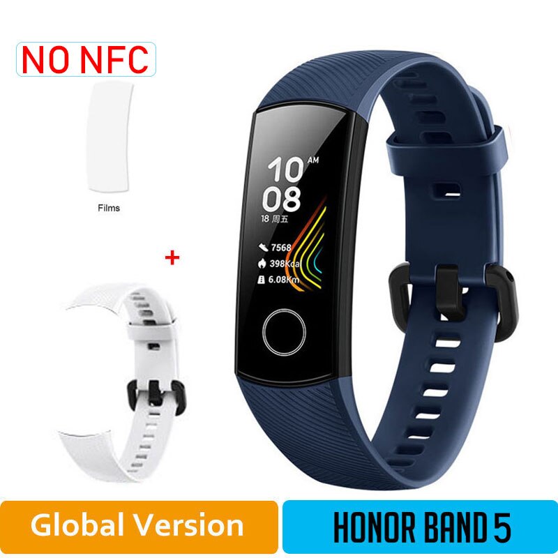 Onore Fascia 5 Nfc Wristband Intelligente di Ossigeno Nel Sangue Multipla Quadranti Attività di Frequenza Cardiaca Fitness Sonno Tracker Passometer Versione Globale