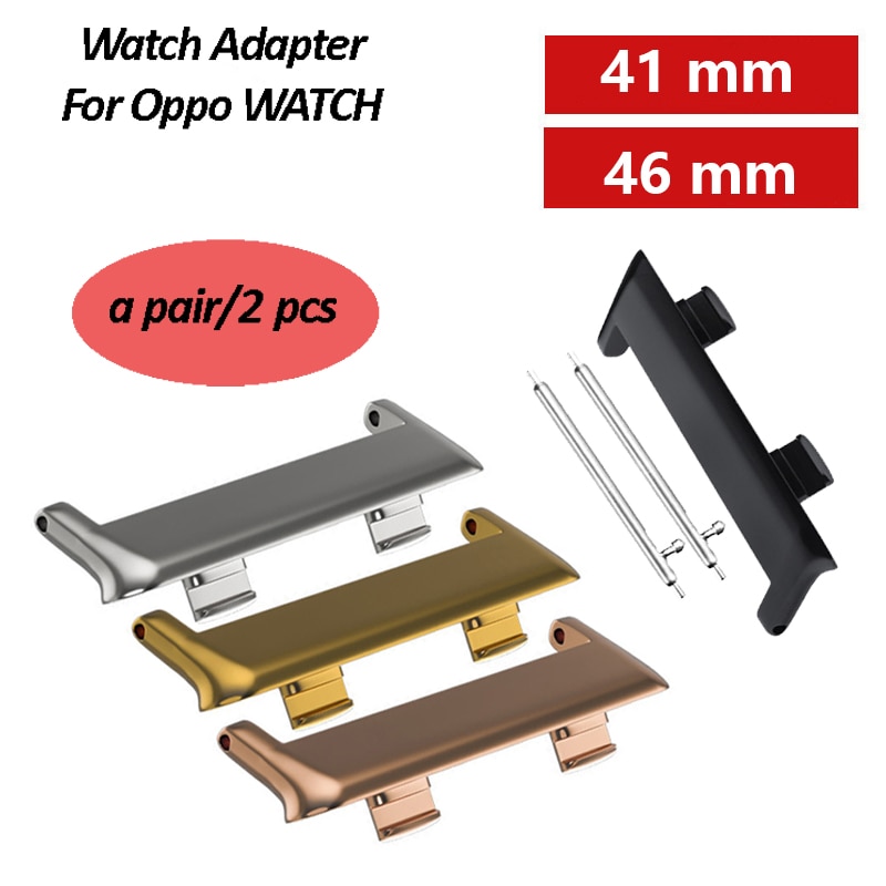 De acero adaptador de correa del reloj para OPPO reloj inteligente 41MM 46MM reloj de Metal banda conector de accesorios DIY para Oppo reloj