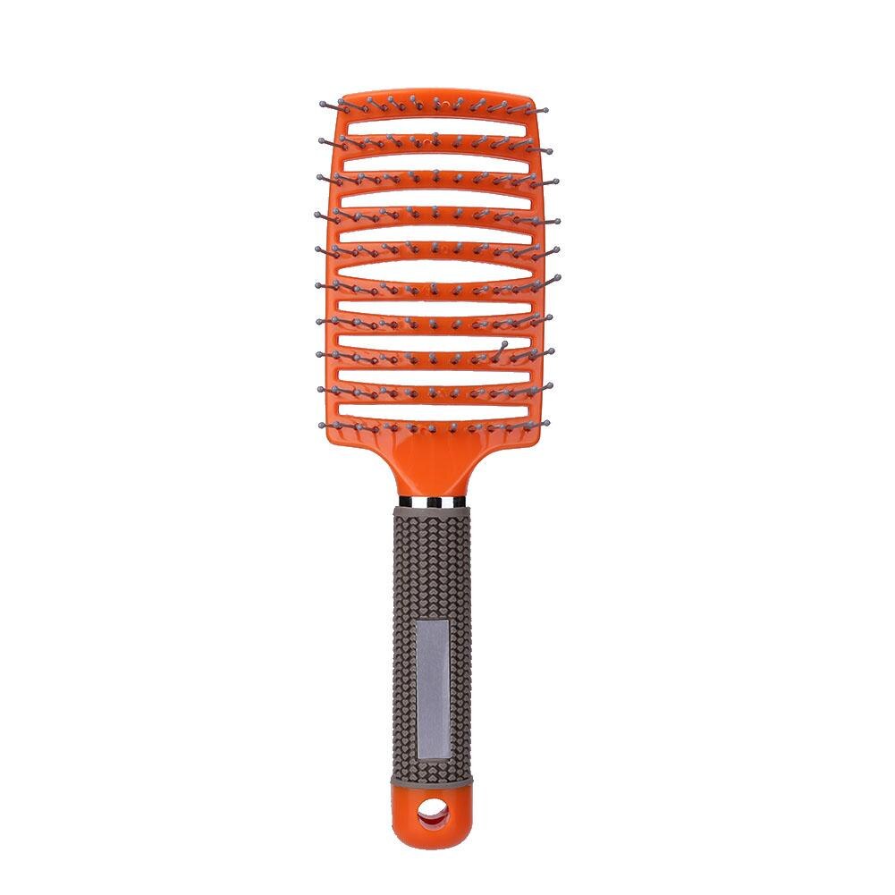 Ribs Comb Hairbrush Big Bent Comb Wet Plastic Nylon Massage Hair Care men Styling Hair Combs Hair Accessories: Orange