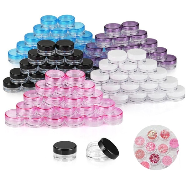 10pcs 5g vazio recipiente de amostra com tampas frascos cosméticos limpar garrafa de plástico para maquiagem unhas jóias beleza casa cozinha potes