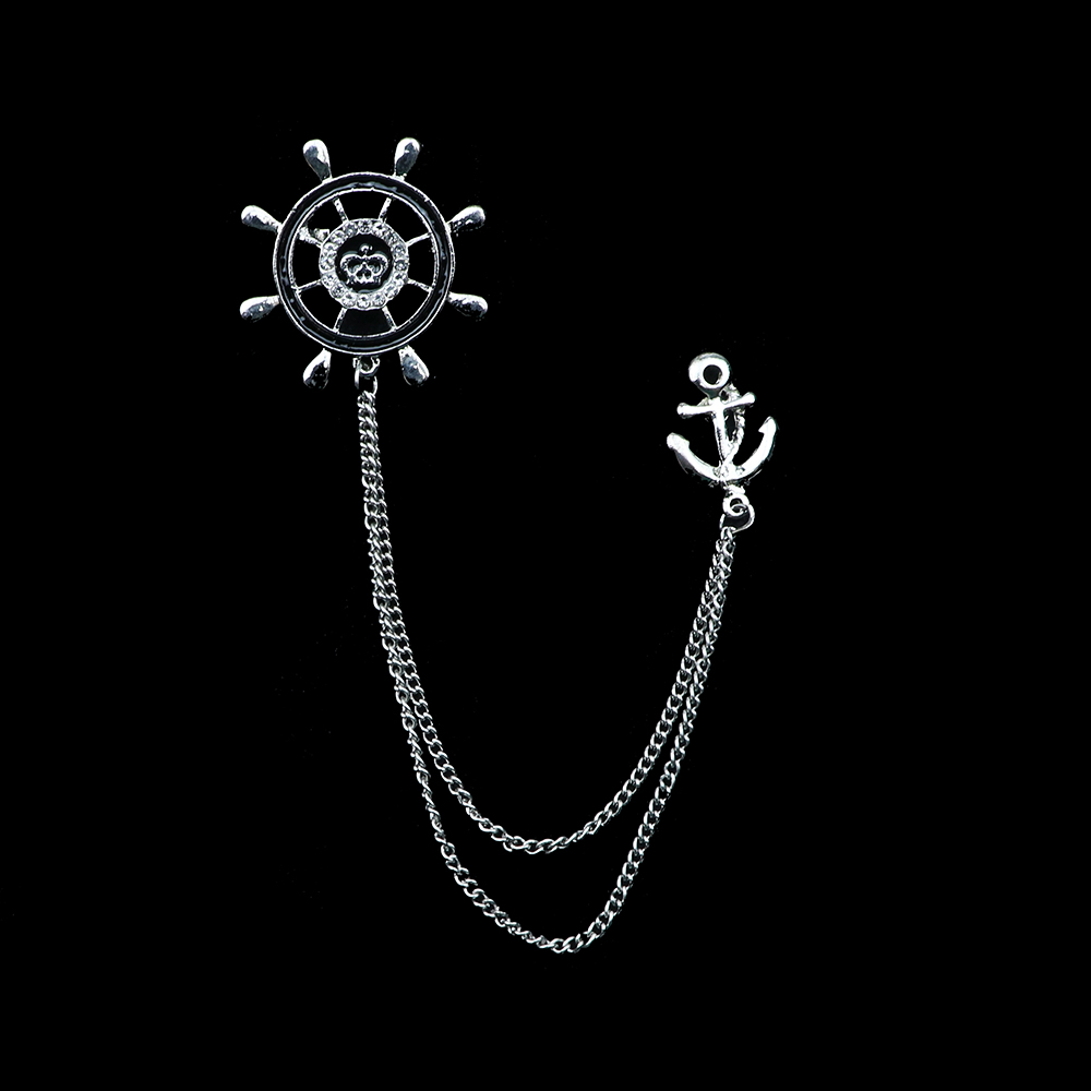 Hombre broche Cruz traje borla cadena Pin de solapa para traje broche para Cuello de camisa placa Retro Pines de baile para de boda corbata Accesorios: 11