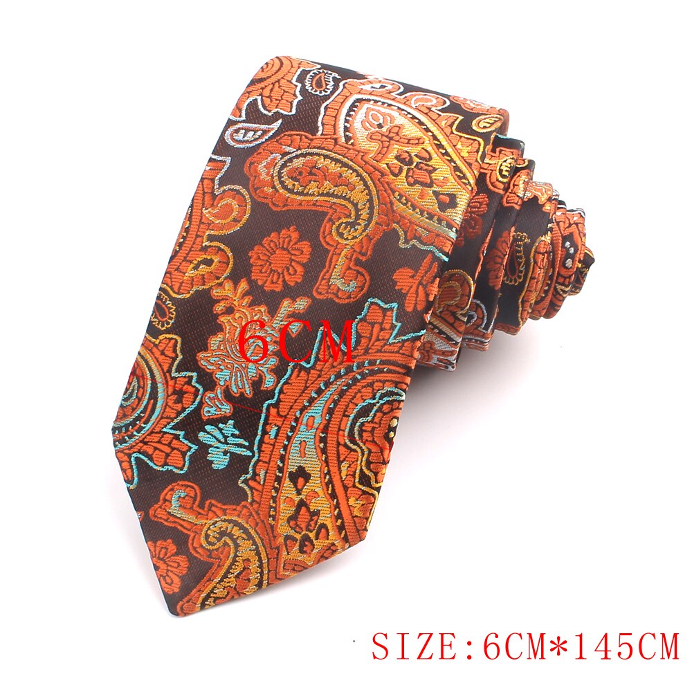 Herre slips smalt slips 6cm klassisk paisley slips til mænd formel business bryllup jakkesæt halstøj jacquard vævede slips