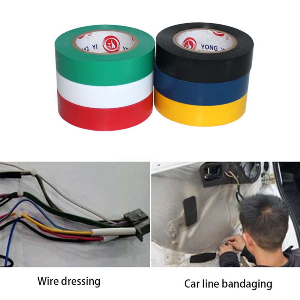 9m PVC Waterproof Self- Adhesive Electric Tape Electrician Wire Insulation Flame Retardant Plastic Tape Electrical High Voltage