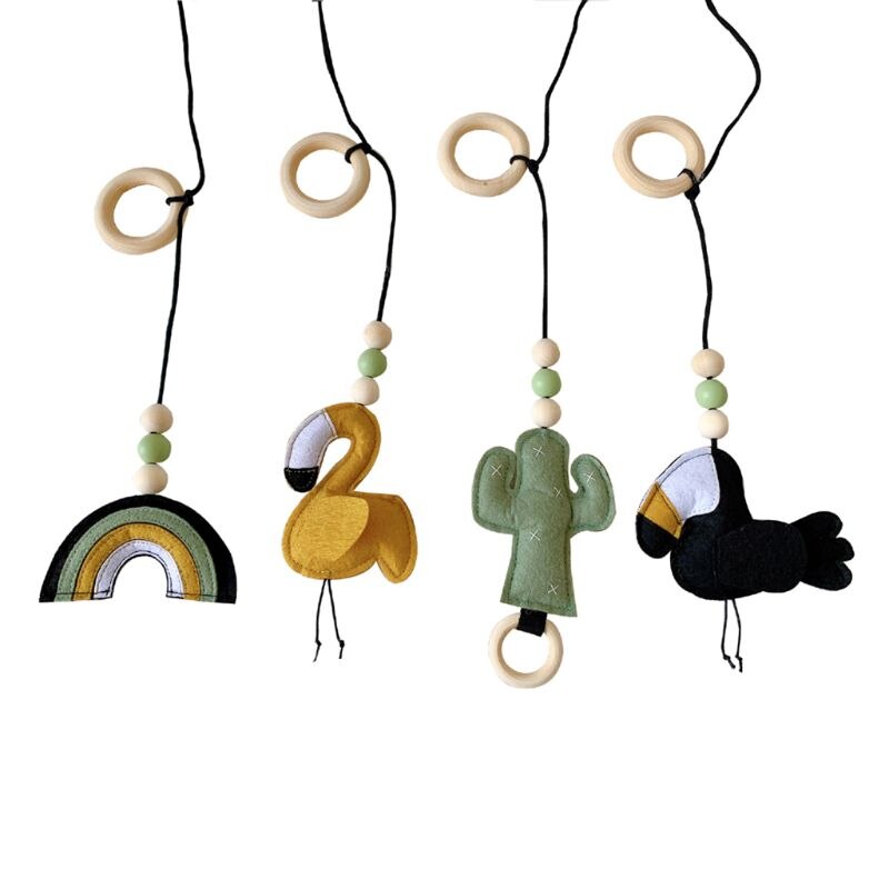 4Pcs Massief Houten Fitness Rack Hanger Baby Gym Speelgoed Opknoping Ornamenten Room Decor D7YD: 2