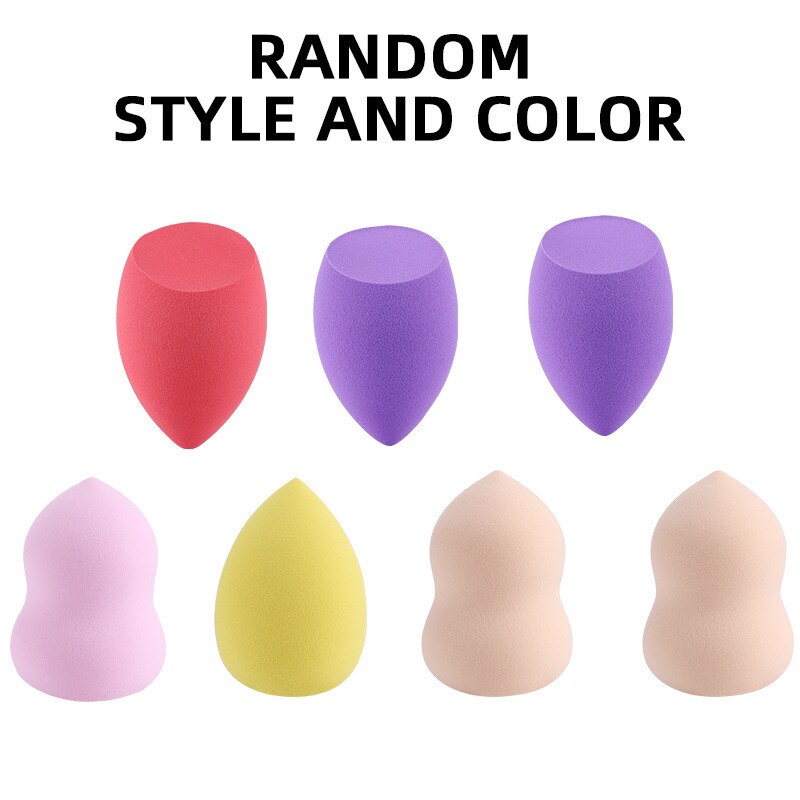 7pcs Beauty Egg Set Gourd Water Puff Makeup Puff Set Colorful Cushion Cosmestic Sponge Tool Wet and Dry Use: Default Title