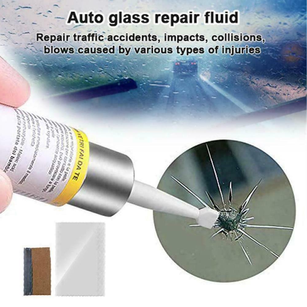 2pcs Auto Windshield Glass Chips Crack Resin Glue Universal Car Window Repair Kit Car Window Repair Polishing Fix Kit