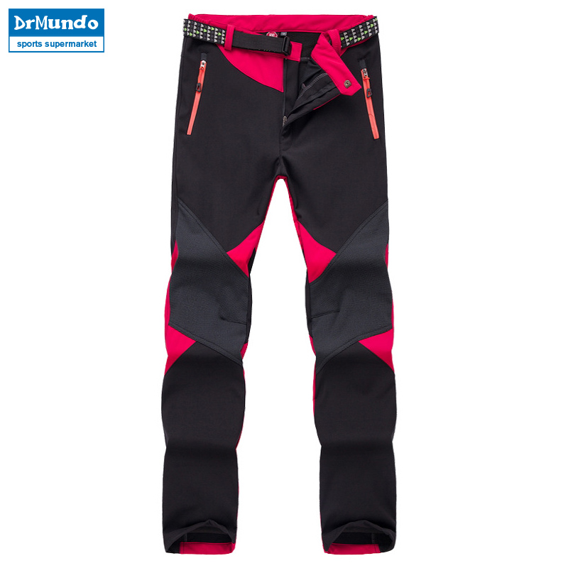 Utomhus vinter skidbyxor dam solft shell byxor plus size vattentäta snöbyxor tjockare fleece vandringsbyxor snowboardbyxor