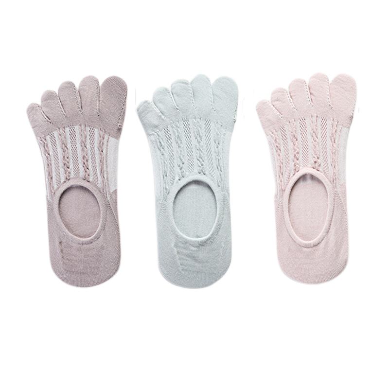 3 pares de calcetines de mujer de de algodón transpirable Invisible tobillo calcetines cortos de barco punta abierta elasticidad absorbente de sudor señoras Sox