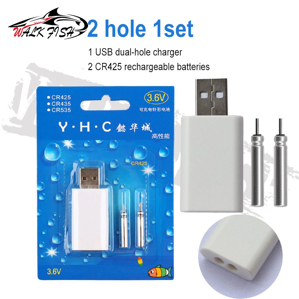WALK FISH Luminous Electric Fishing Floats For LED Fishing Buoy Accessory Suit for Charger Devices Tools Tackle Accessories: A-2 hole 1set