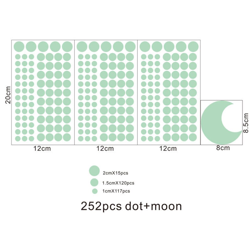 Starry Sky Moon Glowing Stickers Set Home Decor Glow In The Dark Stars Wall Switch Glass Window Sticker Bedroom Decoration: 3256