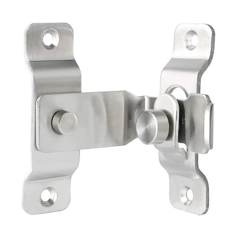 90 Degree Right Angle Stainless Steel Door Latch Hasp Bending Latch Barrel Bolt With Screws For Doors Buckle Bolt Sliding Lock