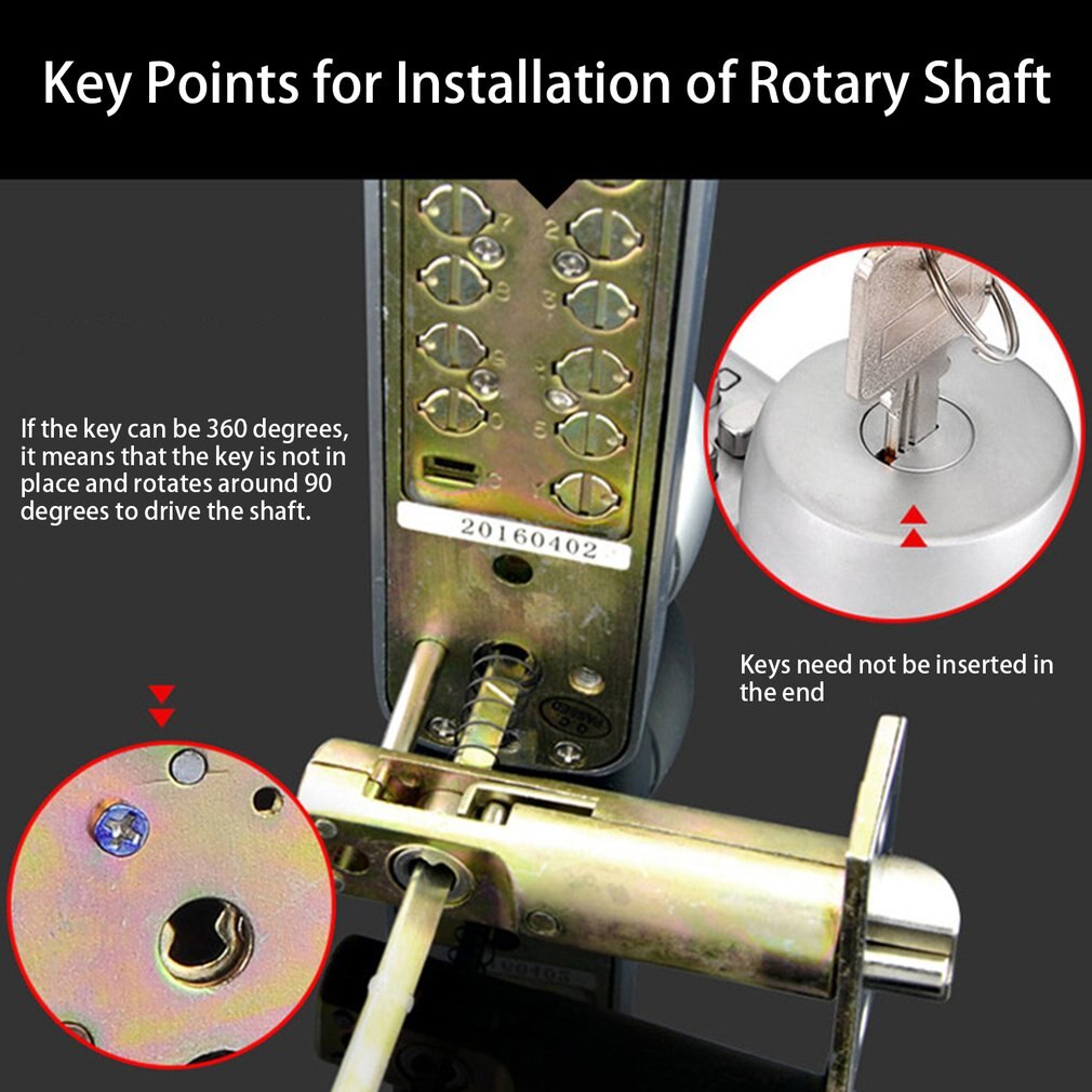 Digital Password Door Lock Mechanical Code Keyless Door Lock Waterproof Three Generation Password+Key Electronic Lock