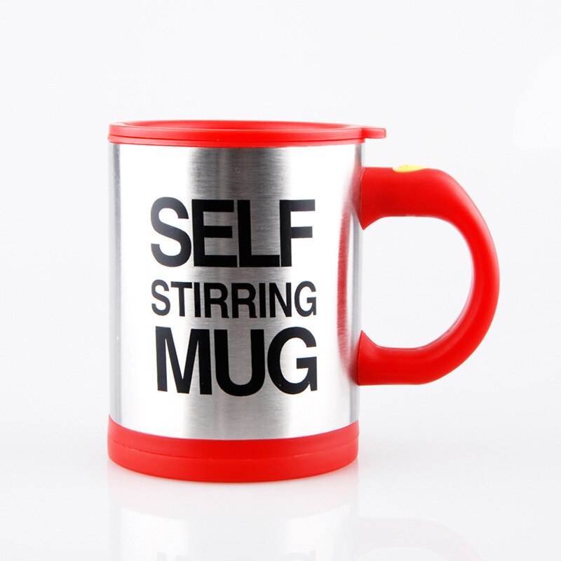 400 ML Self Stirring Mug Double Insulated Automatic Electric Coffee Cups Tea Milk Mixing Drinking Cup with Lid for Office Home: red