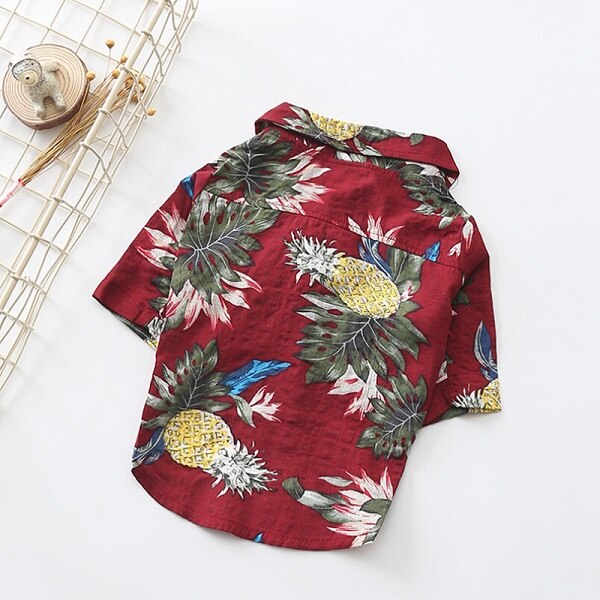Hundeskjorter bomuld sommer strandvest kortærmet sommer strandvest kortærmet kæledyrstøj hundetop blomstret t-shirt hawaiianske toppe