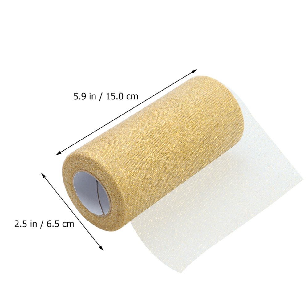 2 Rolls Wedding Decorative Tulle Roll Glitter Tulle Ribbon Fabric Tulle Spool