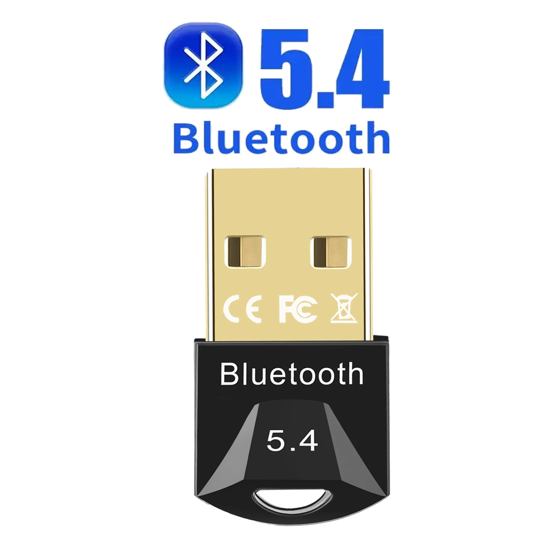 Adattatore Bluetooth USB per PC Ricevitore dongle USB Bluetooth 5.4/ 5.3/ 5.1/ 5.0 per altoparlante Mouse Tastiera Trasmettitore audio musicale: BIANCO