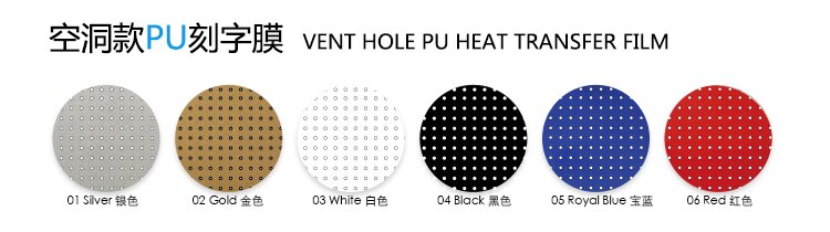 25cmx100cm Vent Hole PVC Heat Transfer Vinyl Cutting Film Cutter Press Iron-on for Textile T-shirt