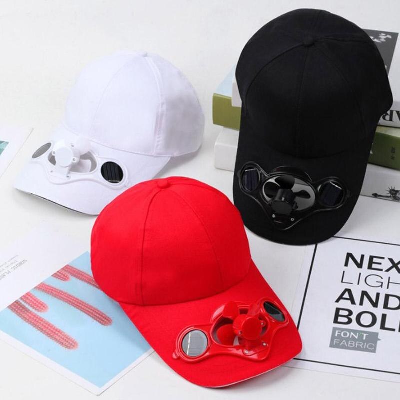Gorra de béisbol con ventilador de Panel Solar para verano, gorro de béisbol con visera, N4T2