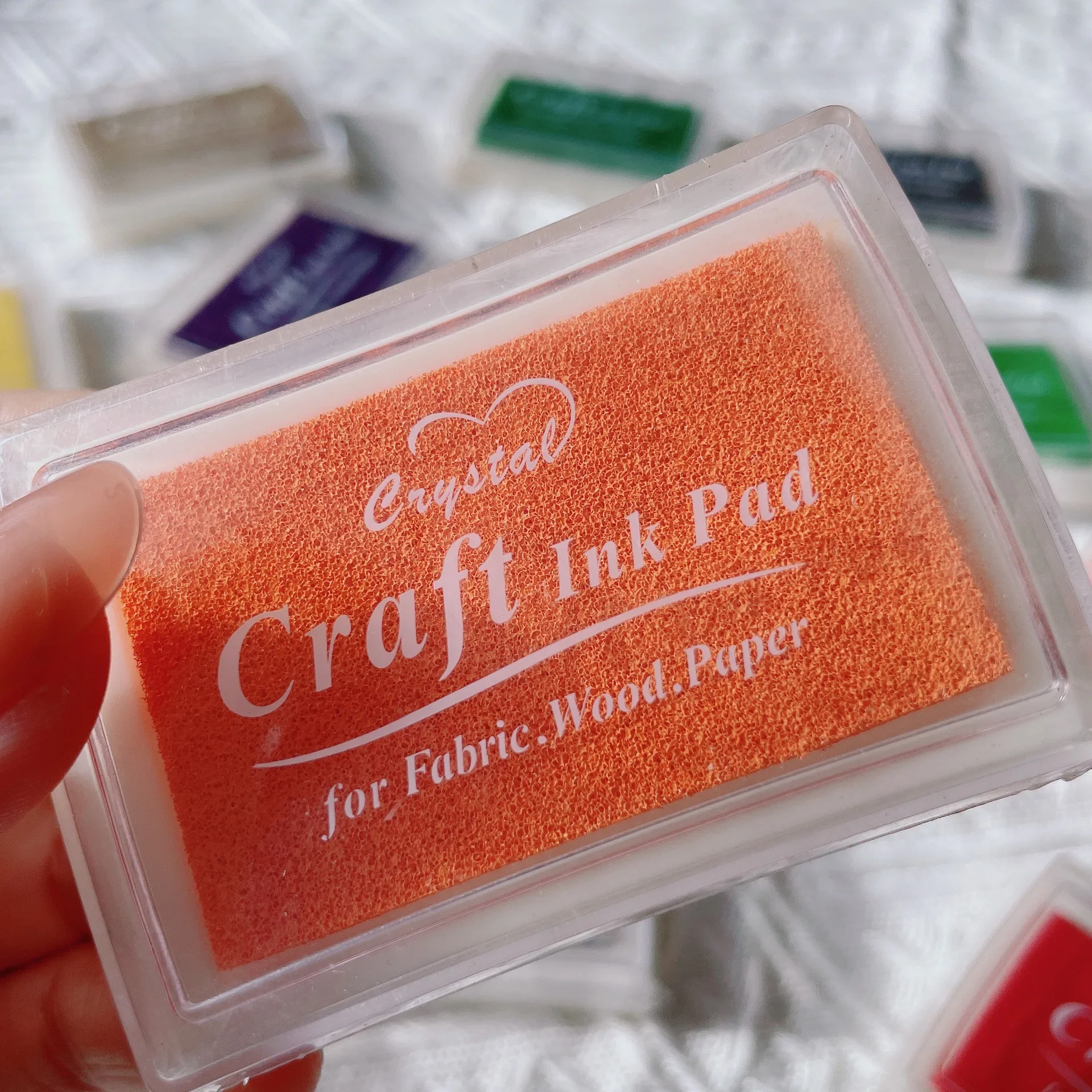 Ink Pad Ink Stamp Pad for DIY Craft Rubber Self Inking Roller Stamps Stationery Album for Scrapbooking Paper Decoration: PURPLE