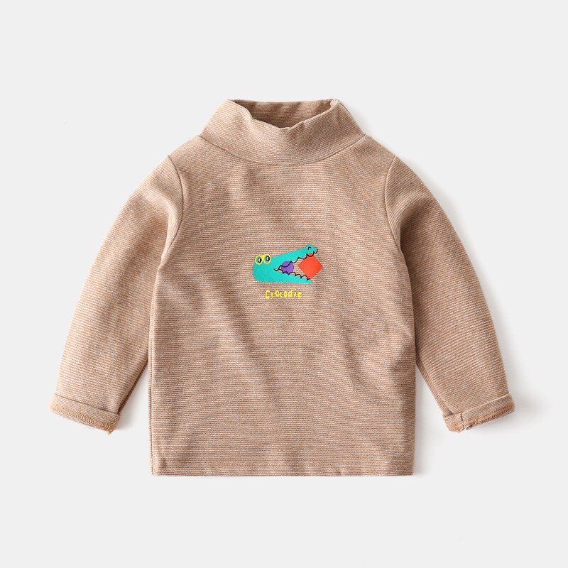 Ropa de niño de otoño-invierno, ropa interior de algodón con cuello alto Dinasour de dibujos animados para niños de 2 a 6 años, ropa interior térmica para niños