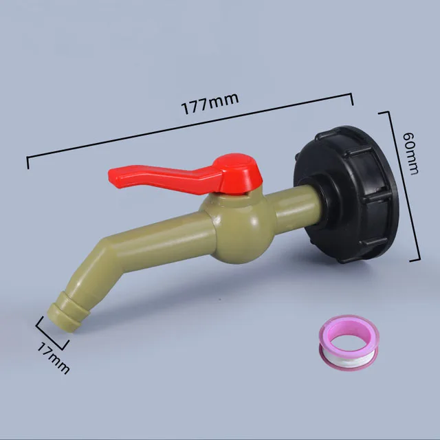 IBC tank adapter water cube valve fittings Garden irrigation connector Easy use Hose Switch Faucets: Blue
