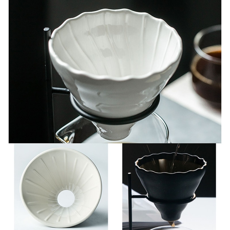 Håndbrygget kaffefiltersæt med  v60 pour over glas kaffekande kaffe elkedel kande drypper stand kaffemaskine sæt