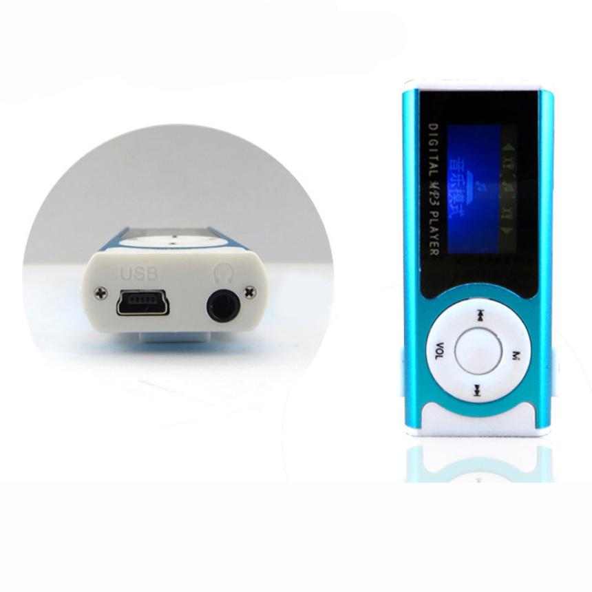 El mejor precio, Mini reproductor multimedia MP3 de pantalla LCD brillante con Clip USB, compatible con microSD de 16GB