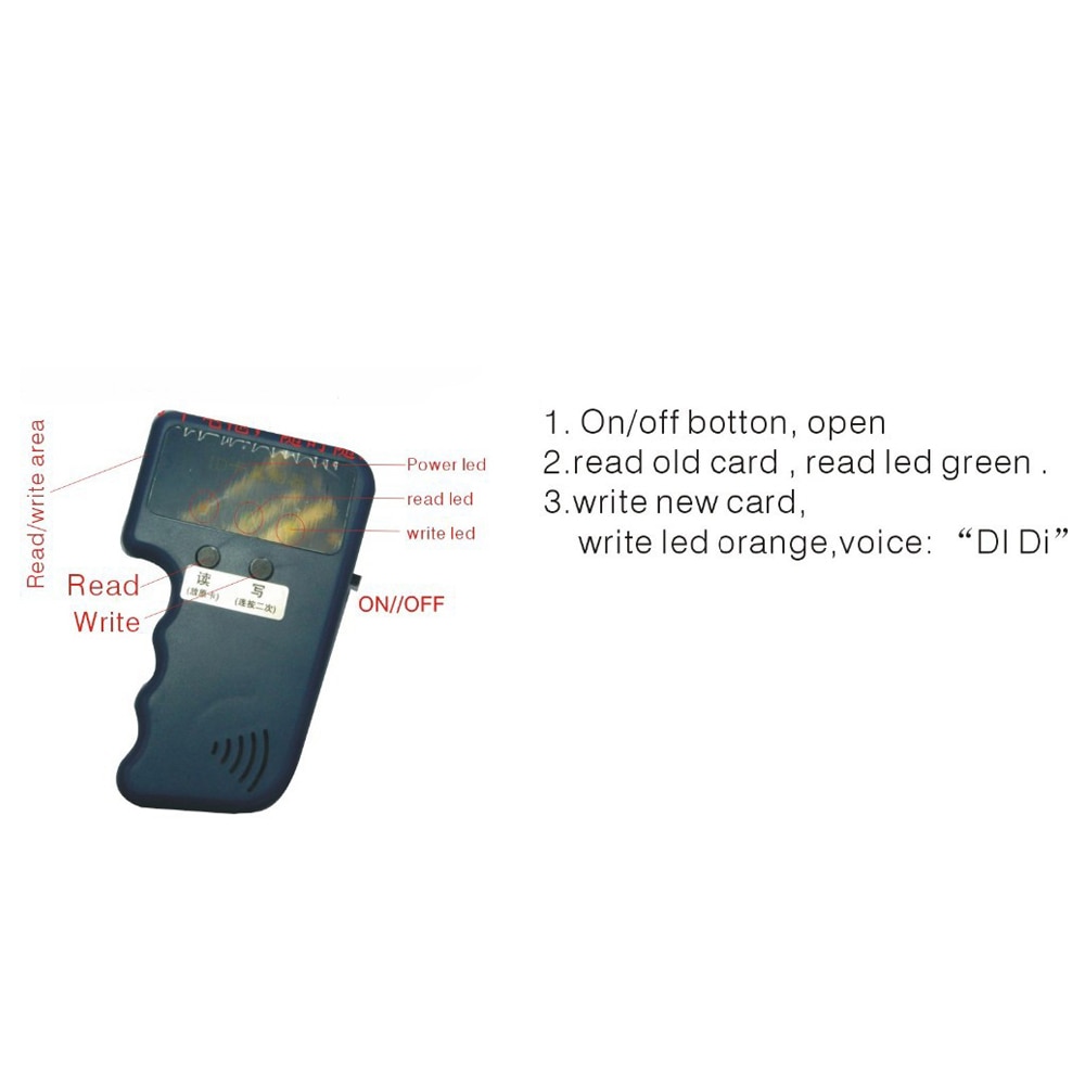 Håndholdt 125 khz  em4100/tk4100 rfid kopimaskine writer duplikator programmeringslæser