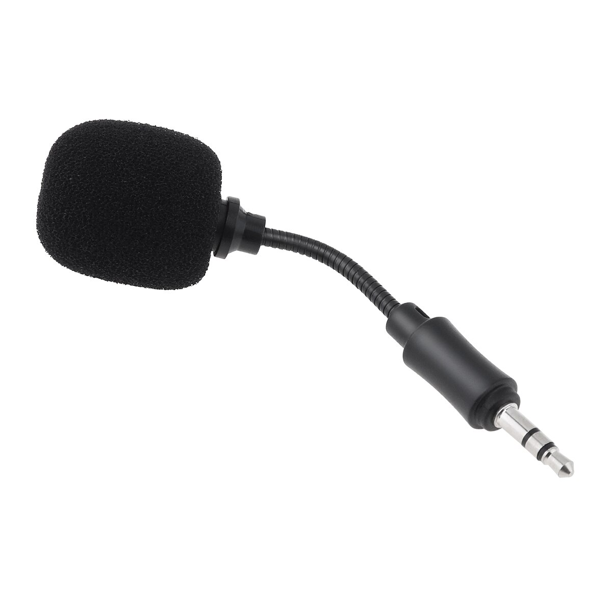 Black Mini 3.5mm Mic Flexible Microphone Game Capacitance 2.1 Microphone Boom Fit for Mobile Phone / PC / Laptop Notebook