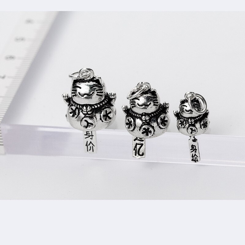 925 Sterling Silber Glück Katze Glocke Reize Multi Größe Handwerk Glück Anhänger Für DIY Schmuck Machen Materialien